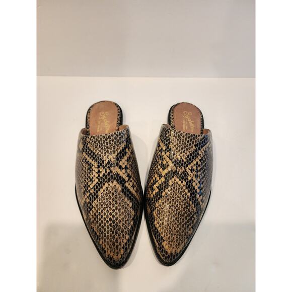 Seychelles Snakeskin Pointed Toe Mules Slip-On Flats Women’s 7.5 NWOT - Picture 4 of 7
